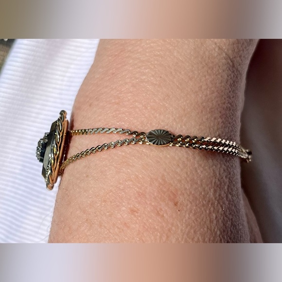 Vintage flower cameo style w/lariat chain / matching bracelet Sz 7 - Picture 11 of 12